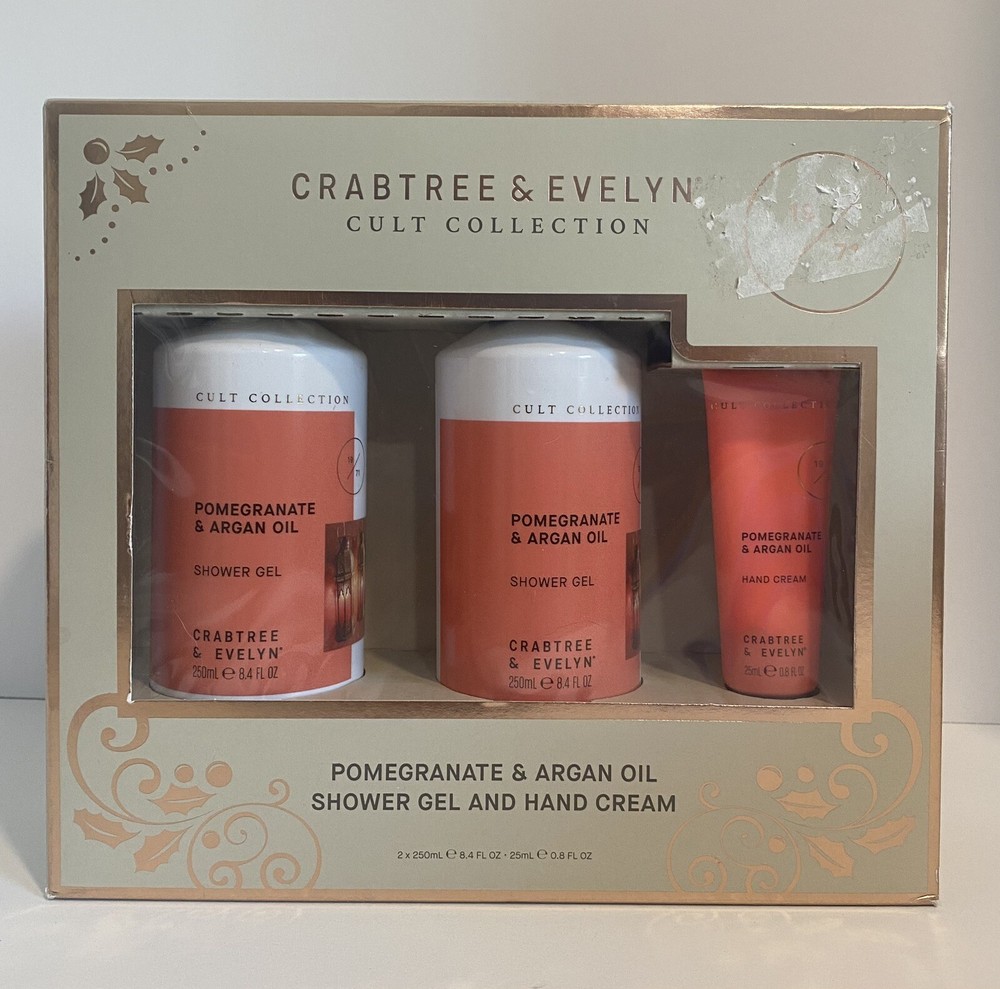 Crabtree & Evelyn Shower Gel Hand cream POMEGRANATE & ARGAN OIL Gift Set NEW