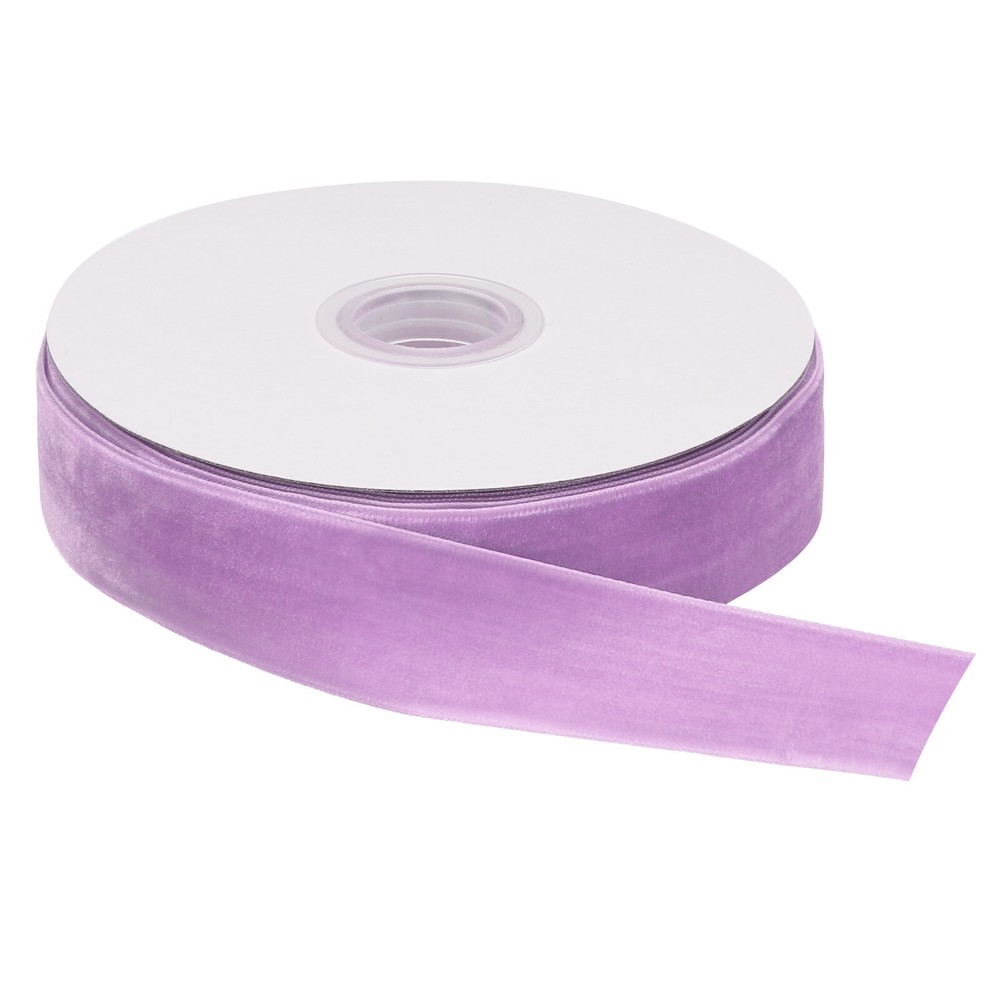 Velvet Ribbon 1 Inch x 10 Yard Single Face Spool Silky Purple
