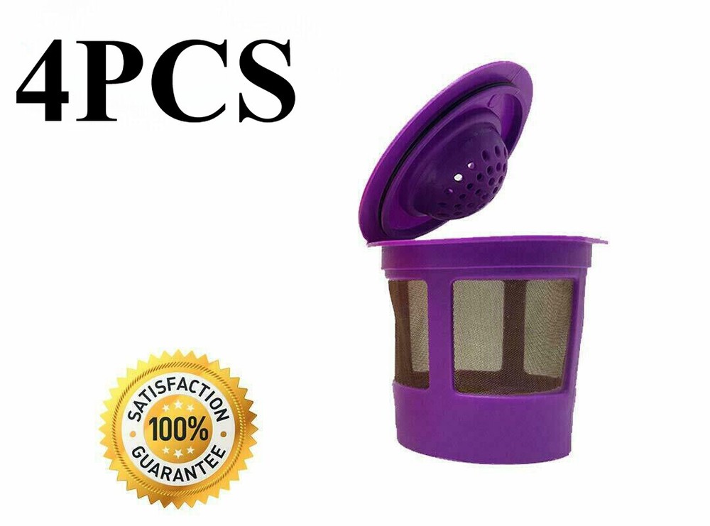 4 Pack Reusable K-Cup Pods Refillable for Keurig Brewers