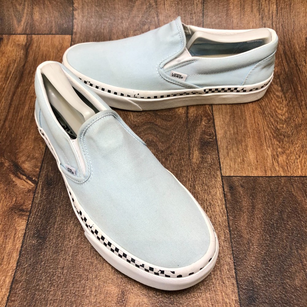 VANS Classic Slip-On Baby Powder Blue Men's 8 Women 9.5 Skate Sk8 Sneakers MINTY