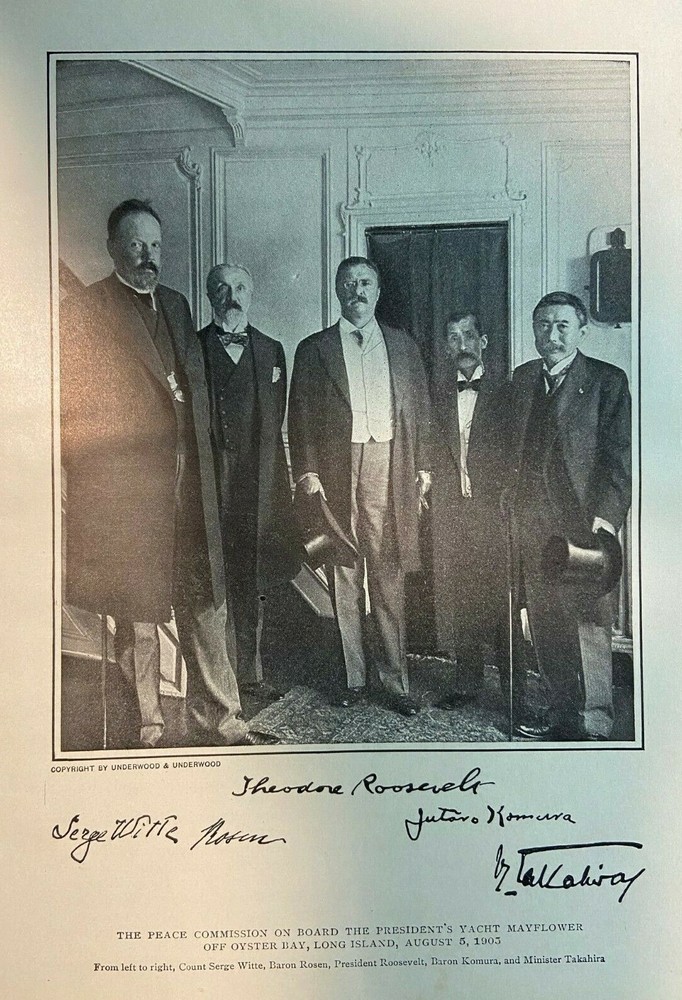 1910 Vintage Illustration Theodore Roosevelt Russo Japanese Peace Commission