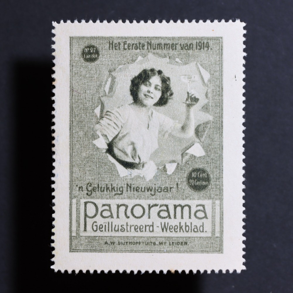 Poster Stamp * NETHERLANDS * Panorama Illustrated Weekly Magazine Leiden