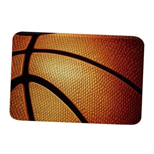 3D Basketball Pattern Bath Rugs 16x24 Inches Non-Slip Multi-Color Floor Mats