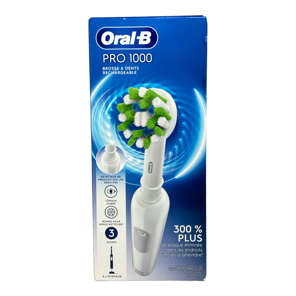 Oral-B Pro 1000 Rechargeable Toothbrush Handle Charger, Brush -White- New In Box
