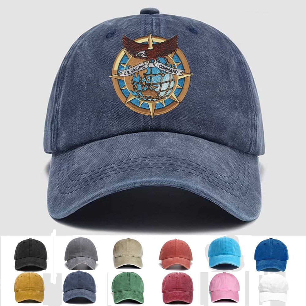 Custom Embroidered Hat Pacific Command, Veteran Cap, Trucker Hat, Gift Idea