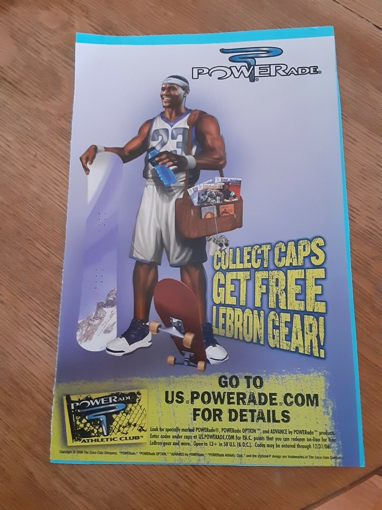 Lebron James Powerade Ad Print Advertisment Coca-Cola Company Preowned 2006