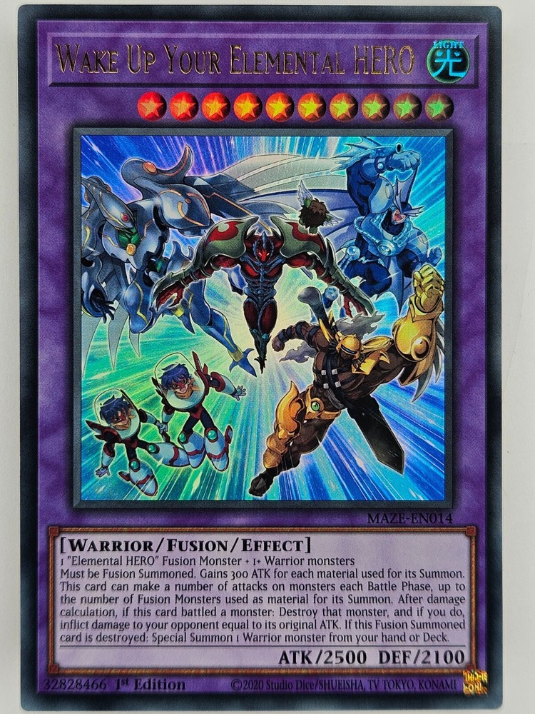 Yu Gi Oh MAZE-EN014 Wake Up Your Elemental Hero Ultra Rare Card