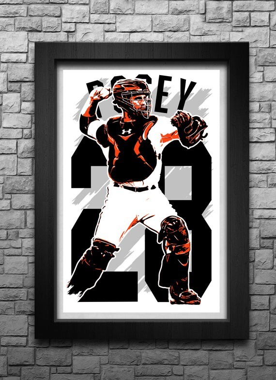 BUSTER POSEY art print/poster SAN FRANCISCO GIANTS FREE S&H! JERSEY