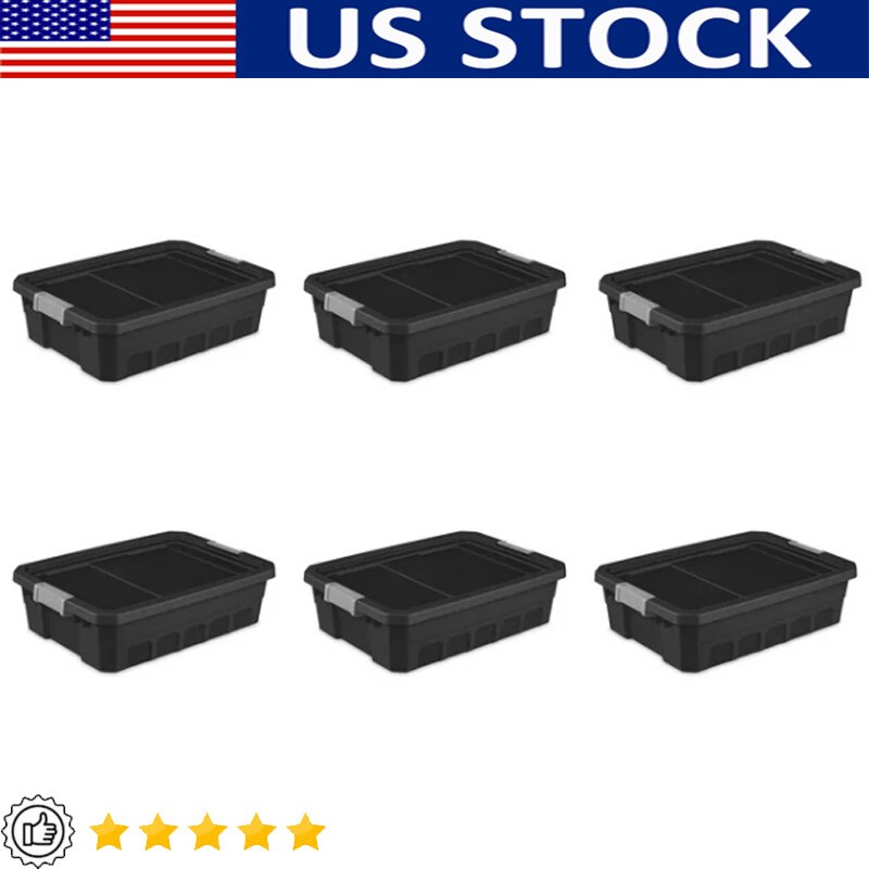 Rectangular Plastic Storage Containers for Household Tools Organizer 6-Pack