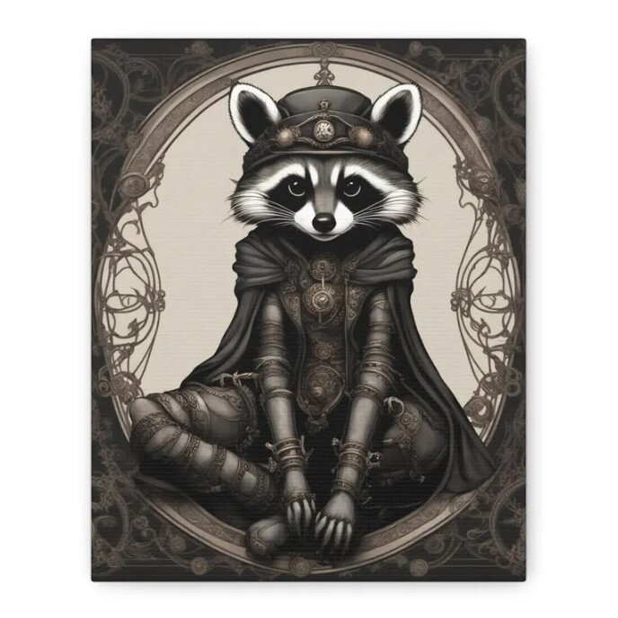 Regal Raccoon Fantasy Wall Art for Home Decor