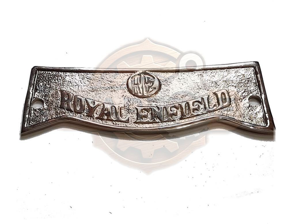 Customize Vintage Royal Enfield Front RE Badge Brass Chrome Finish Plate