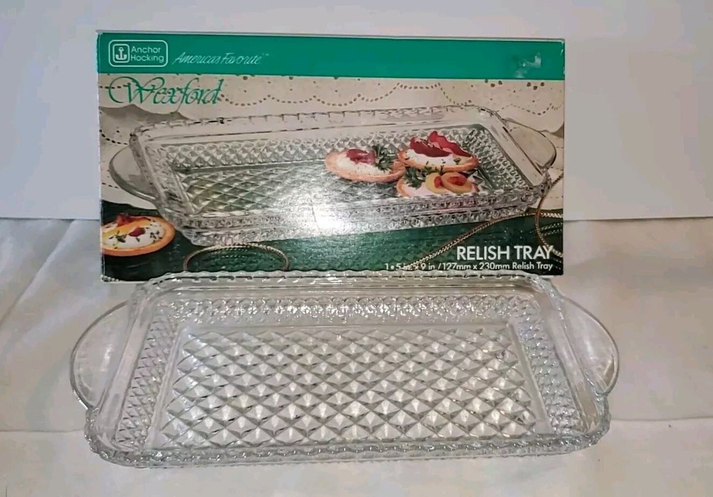 NIB Anchor Hocking Glass Wexford Relish Tray Dish No Damage