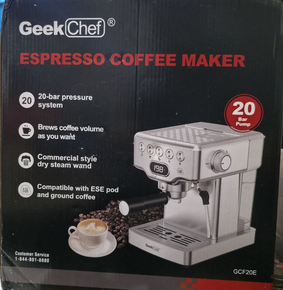 Professional Espresso Machine - 20 Bar Pump, Milk Steamer, Quick Preheat