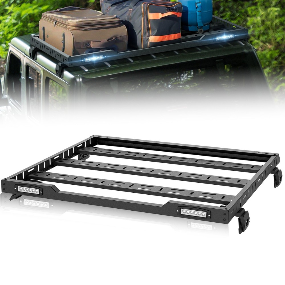 Roof Rack Cargo Basket For 2007-2026 Jeep Wrangler JK JL & 2020-2026 JT Hardtop