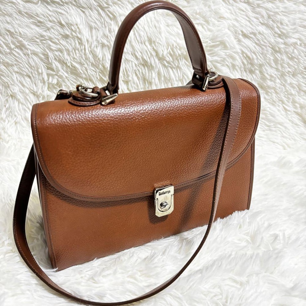 Burberry Shoulder Bag Nova Check Leather Brown Authentic F1105162