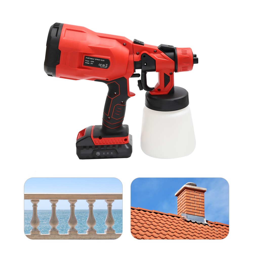 20V 800ml High Pressure Paint Sprayer Airless Fine Paint Spray Gun Cordless Tool