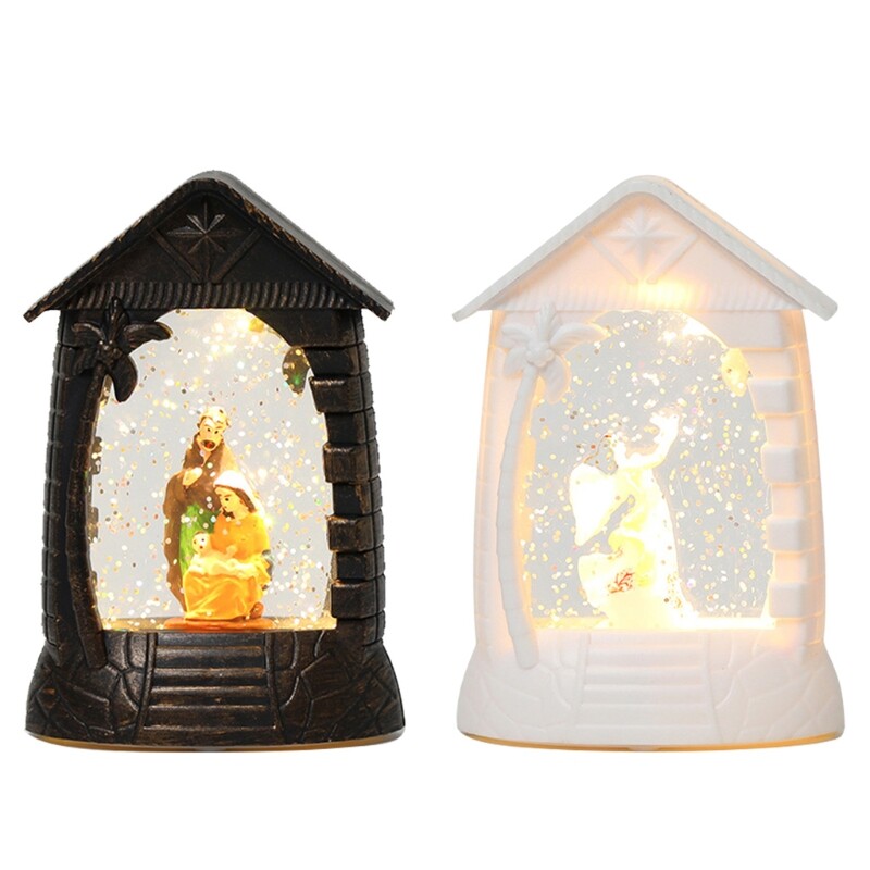 Vintage Nativity Scene Retro LED Desk Lamp for Holiday Decor  