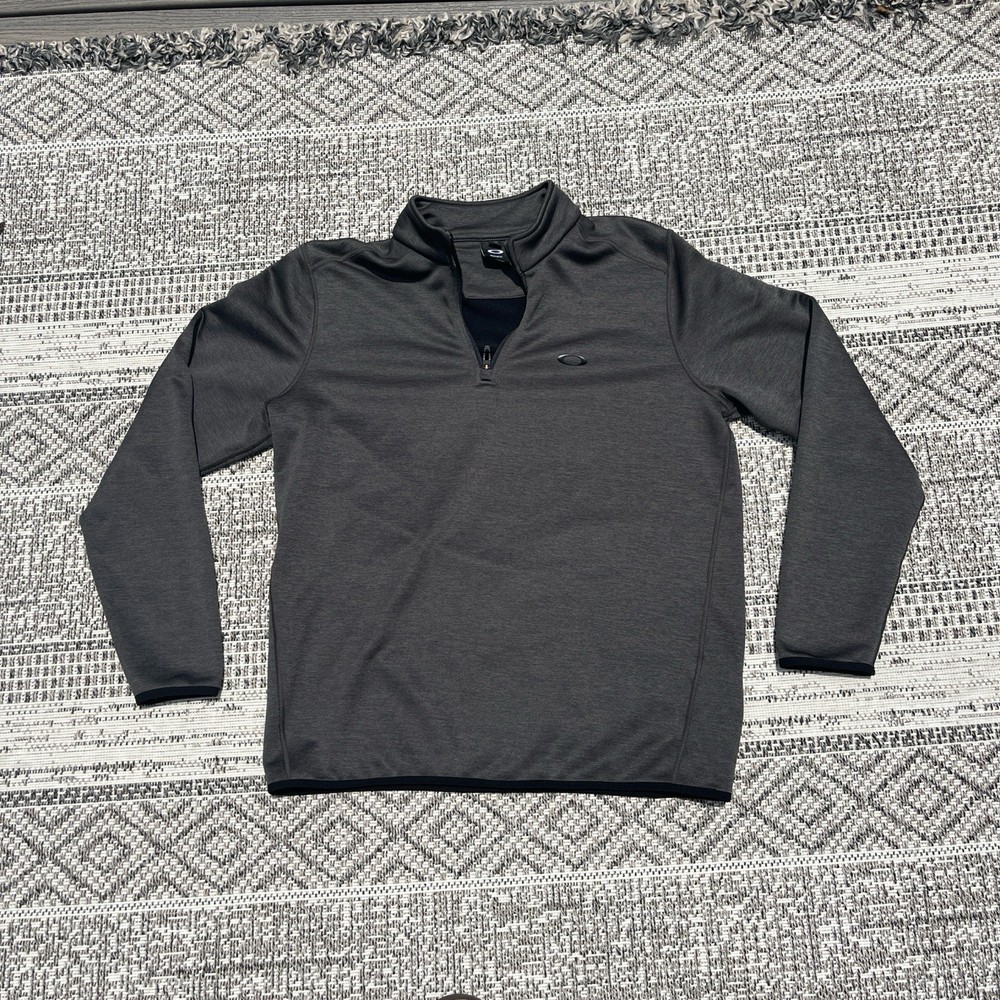 Oakley Men's Regular Fit L Quarter Zip Gray Pullover Golf