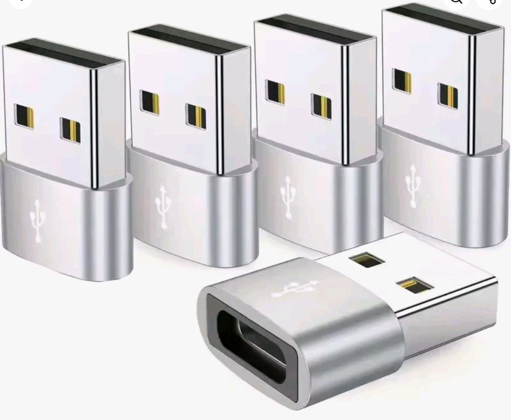 2-Pack USB-C Female to USB-A Male Adapter Converter  