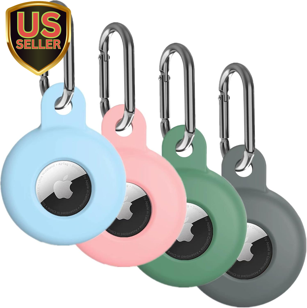 4 Pack Airtag Holder for Apple AirTag with Anti-Lost Keychain Case