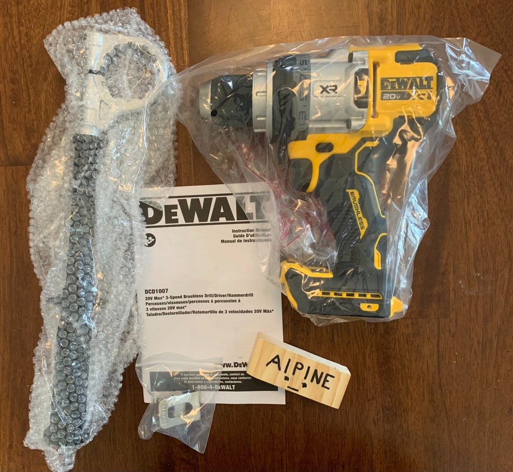 Newest Model - DeWALT 20V XR 1/2” Plug 3-Speed Hammer Drill - DCD1007 / DCD1007B