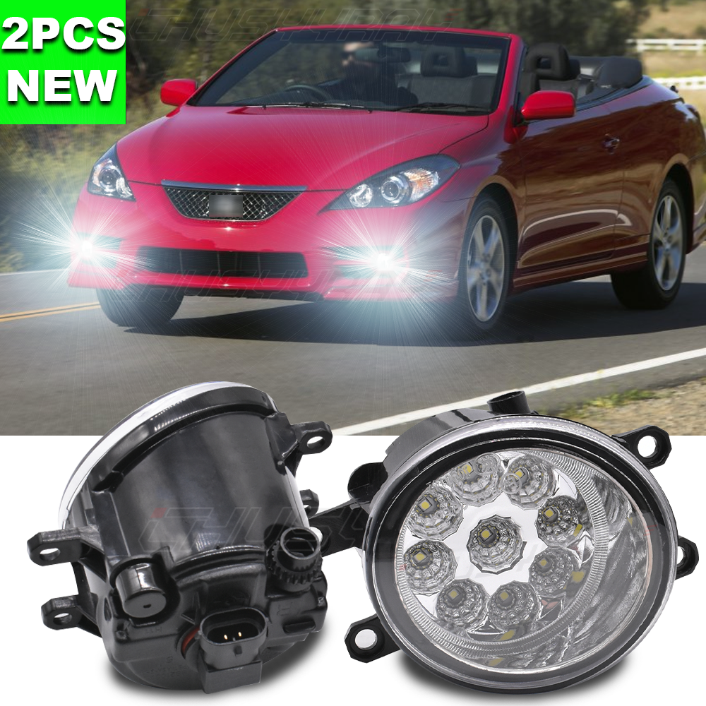 Pair LED Front Bumper Fog Light Driving Lamp For 2007-2008 Toyota Solara