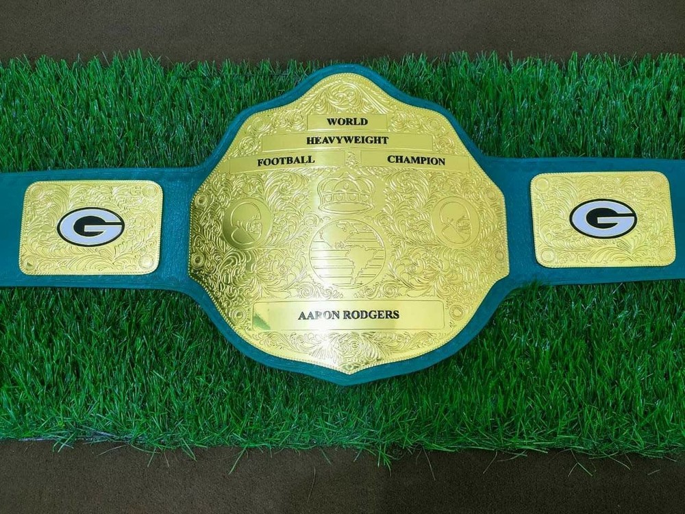 AARON RODGERS Green Bay Packers championship belt