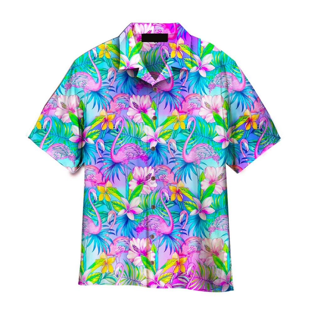 Pink Flamingo Tropical Aloha Hawaiian Shirts For Men Women