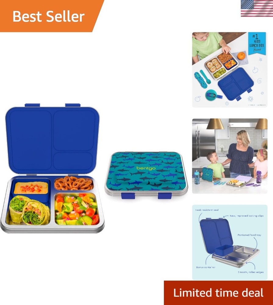 Kids Stainless Steel Leak-Proof Bento Lunch Box with Updatable Design