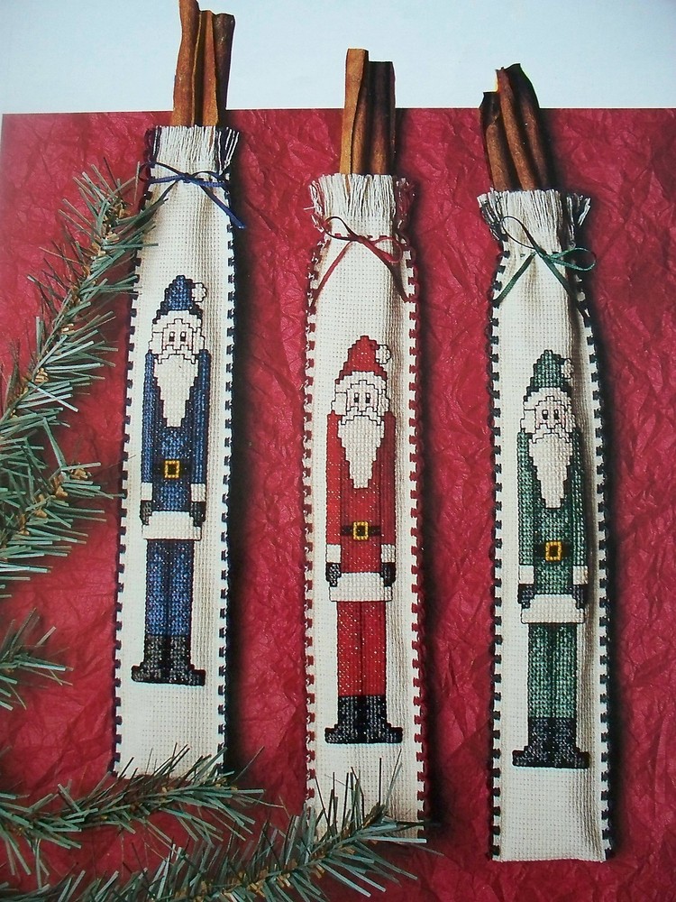3 Color Christmas Santa Ornament Design OOP Cross Stitch PATTERN