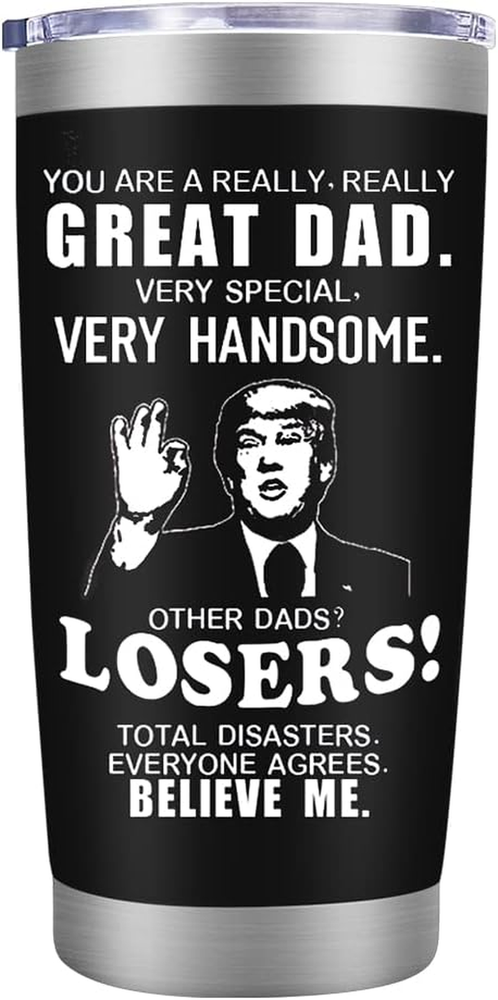 Fathers Day Gifts from Daughter Son Dad Birthday Gift 20 Oz Tumbler Mug Black-image