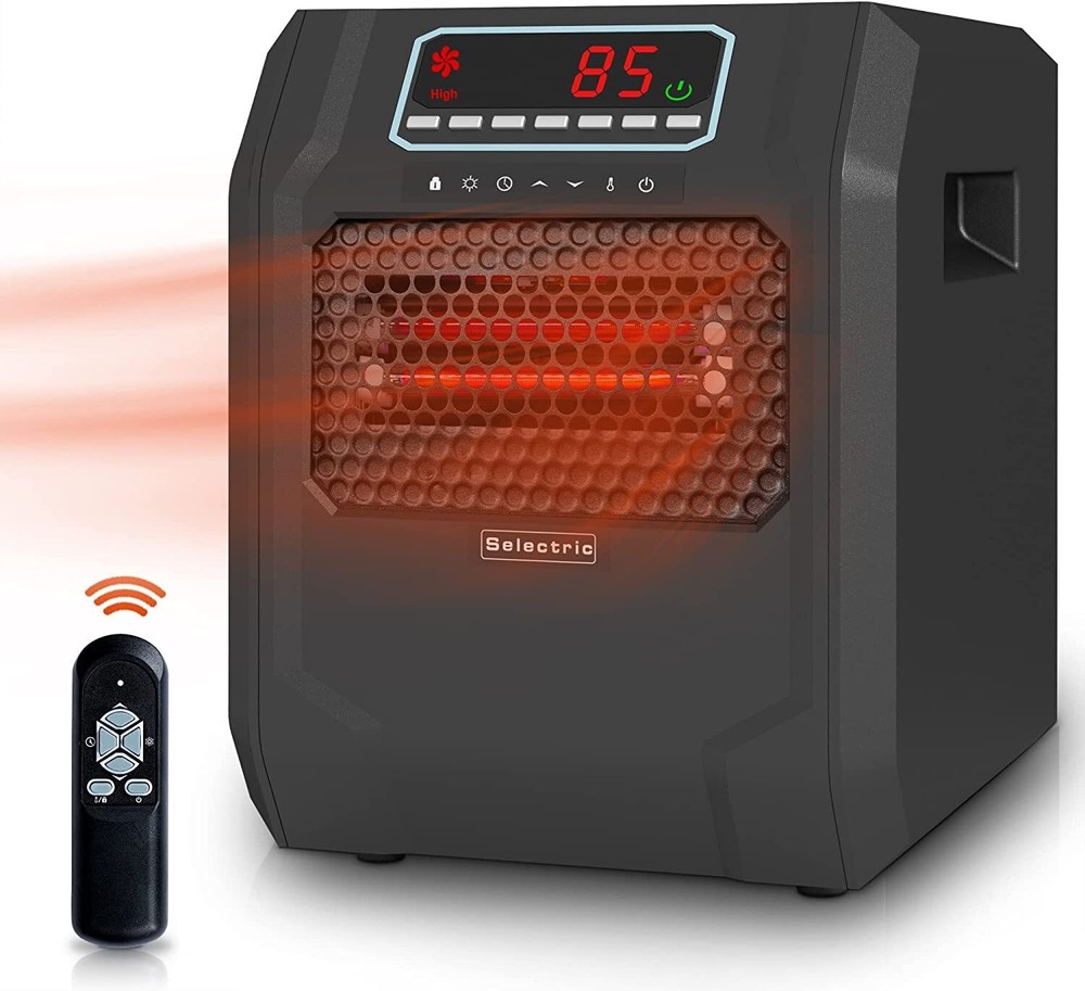 Selectric Electric Space Heater Indoor Use Portable Infrared Space Heater Remote