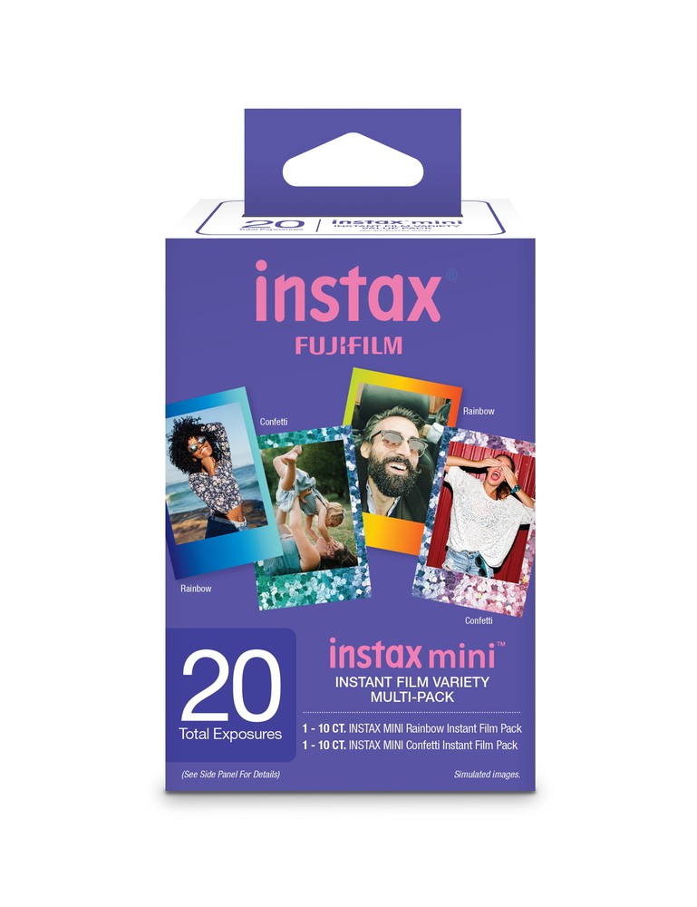 Instax Mini Film Value Pack - 20 Count (Rainbow & Confetti)