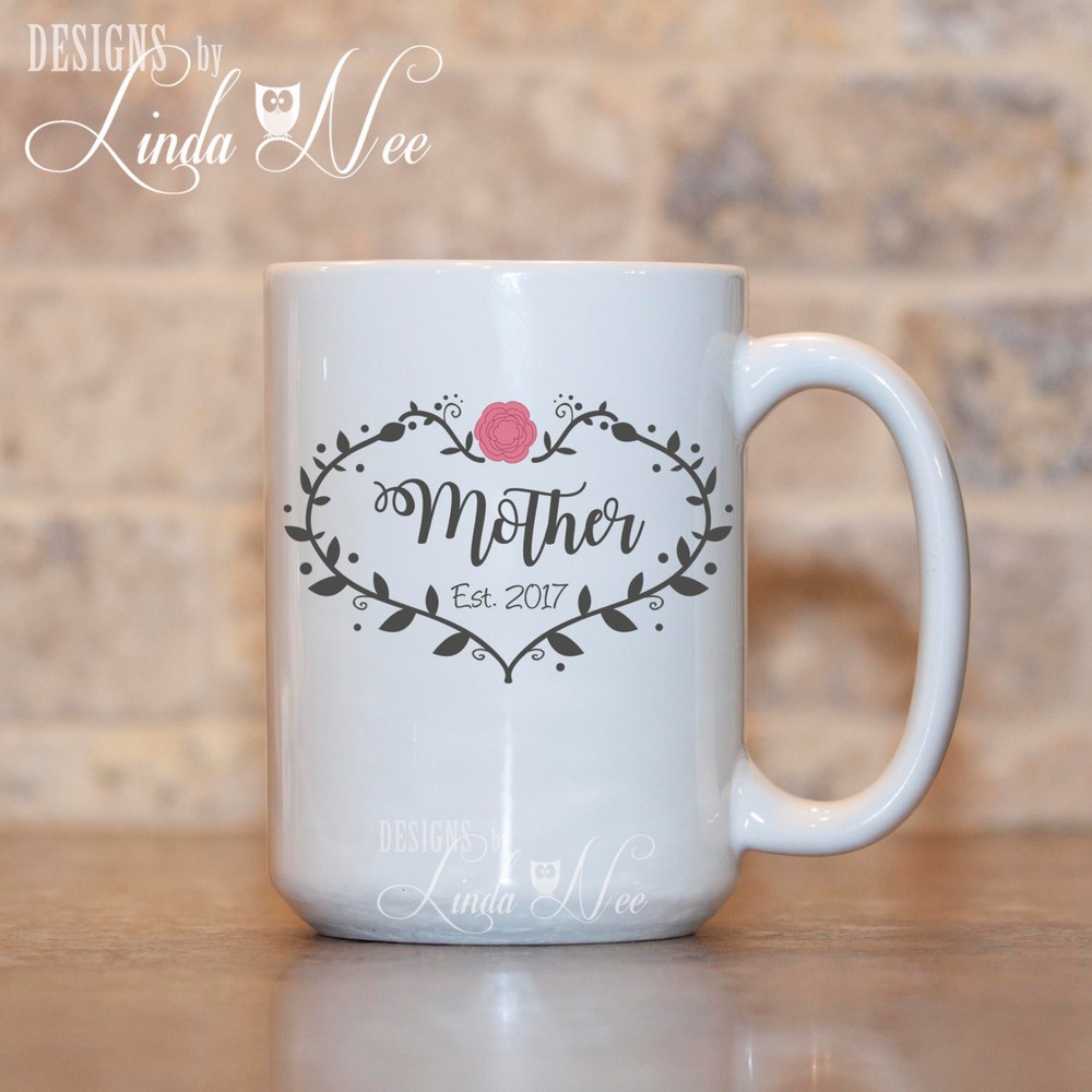 New Mother Mug Mother Established Year Mug Personalized Baby Reveal Mug New