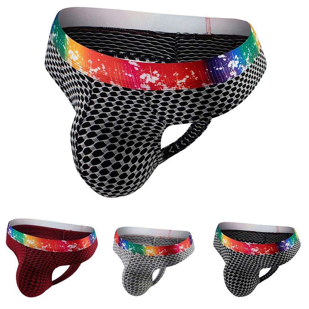 Mens Multi-color Jockstrap Backless Briefs Underpants Gay Panties Thong Brief