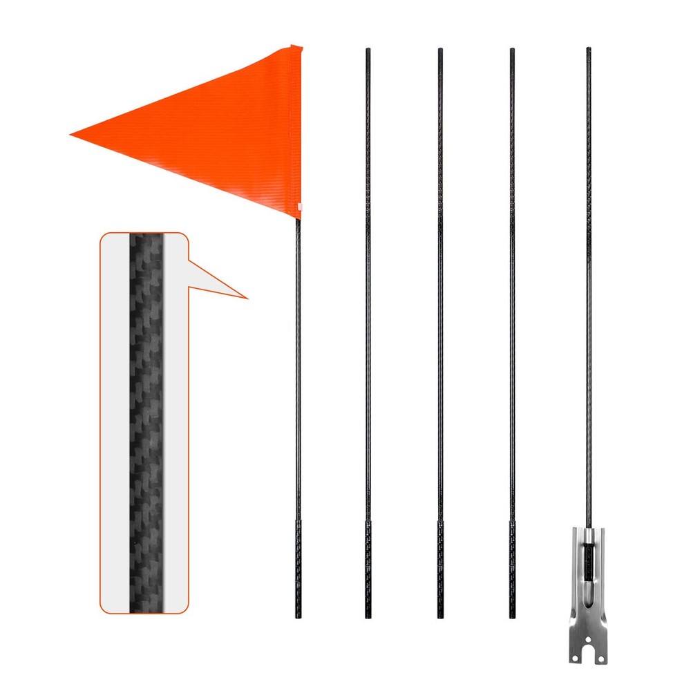 HIBLE Bike Flags with Pole for Safety 6FT Carbon Fiber Safety Flag Pole for B...