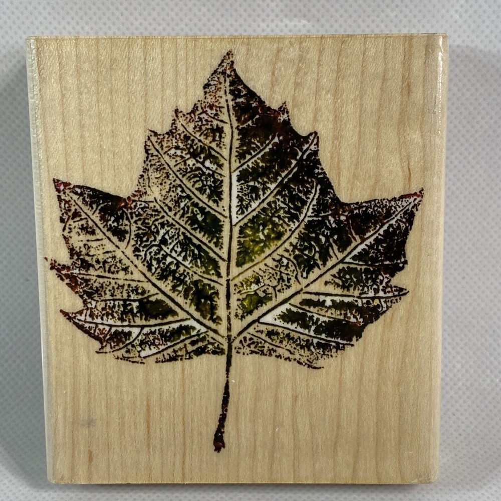 Rubber Stampede Big Maple Leaf A2494H Wooden Rubber Stamp Year 2002 New-image