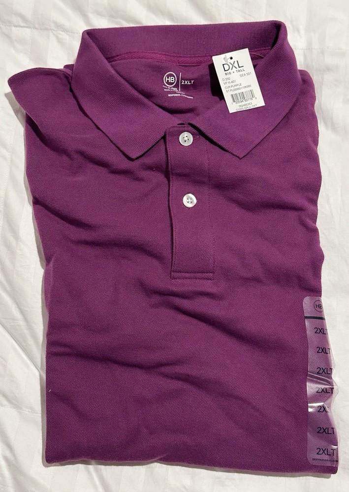 Harbor Bay DXL Mens Short Sleeve Polo Shirt Size 2XLT Business Casual Golf