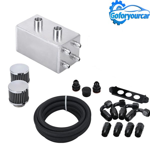 Pro Series Oil Catch Can for Honda Civic Acura Integra 4 Port -10AN With Hoses