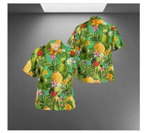 The Muppet Kermit The Frog Pineapple Tropical Short Sleeve 3D HAWAII SHIRT