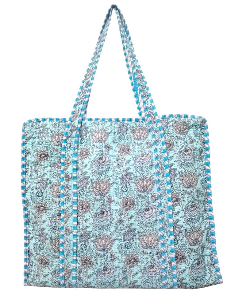 Indian Cotton  block Print Shoulder Bag's Cotton Quilted Women Tote Hand bags.