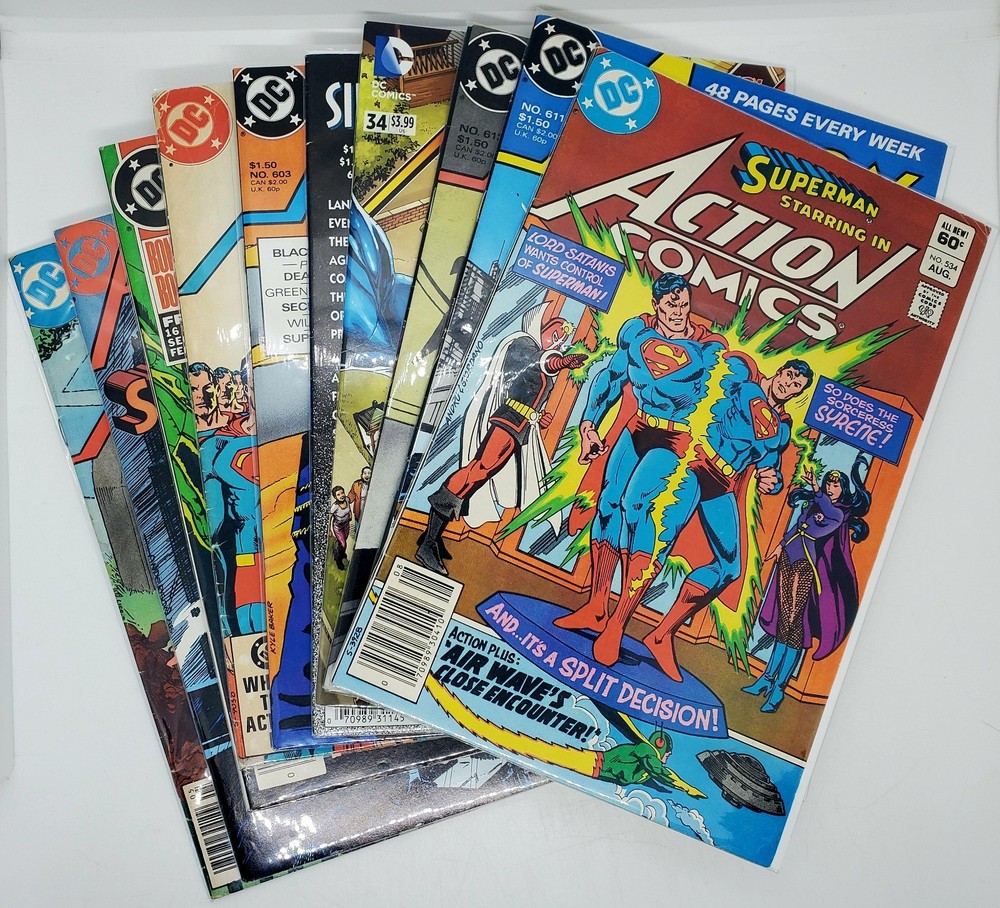Vintage LOT of 10 Action Comics Superman (DC Comics, 1992) 1st Print! 🔥📚