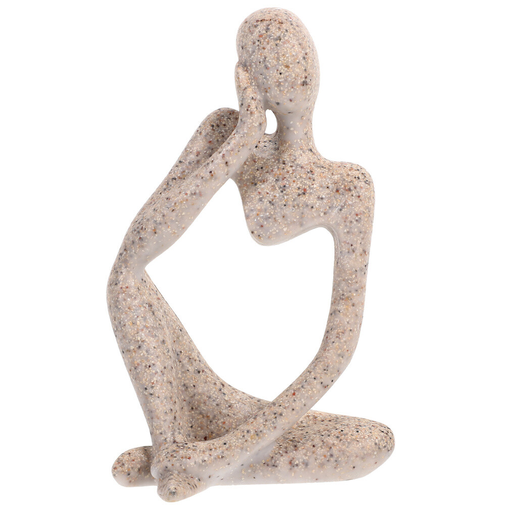 Sandstone Statue Fish Tank Decoration Abstract Figurine Sturdy Sculpture