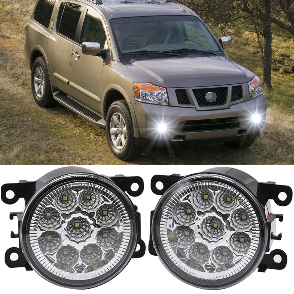 For Nissan Armada 08-15 Bumper Fog Lights Lamps Replacement Clear Lens PAIR