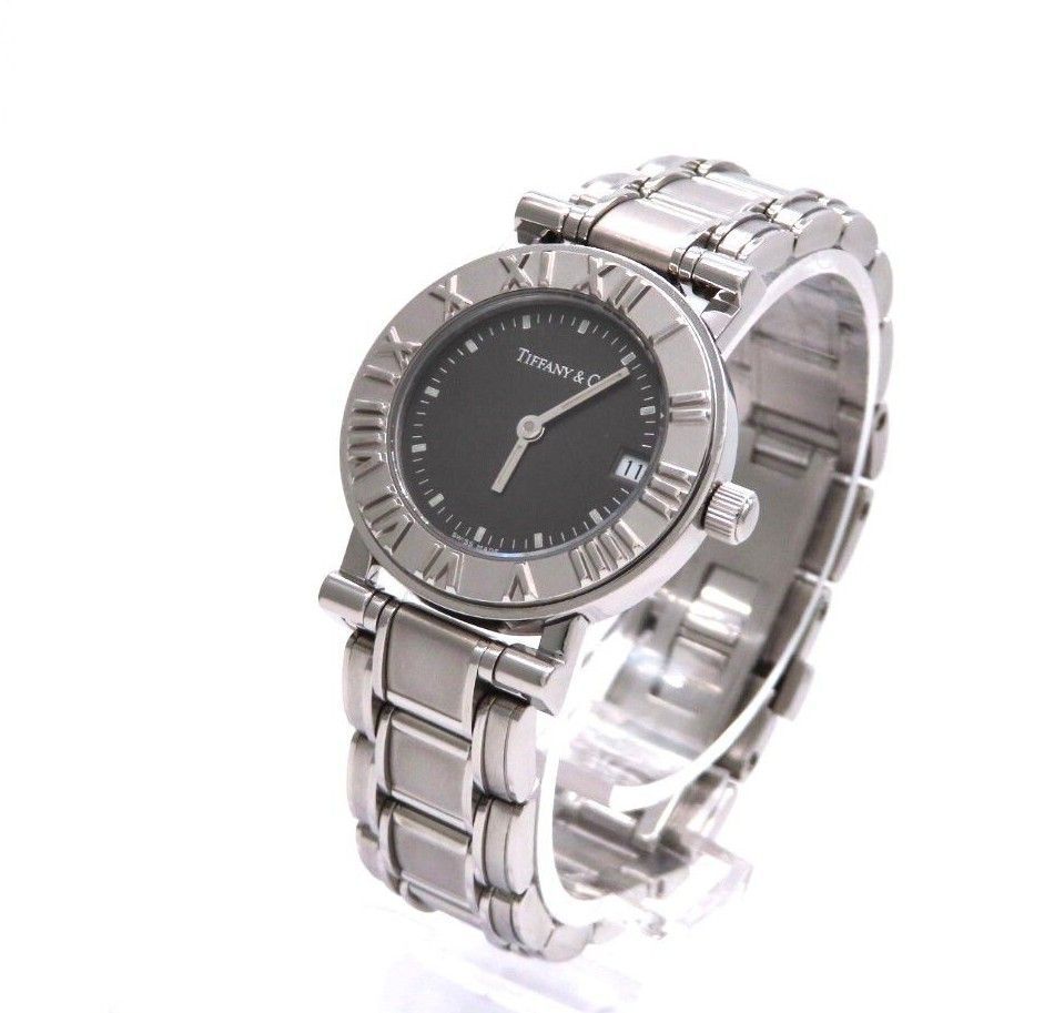 TIFFANY Co. Tiffany Watch Atlas Round Black Women s Extreme Beauty