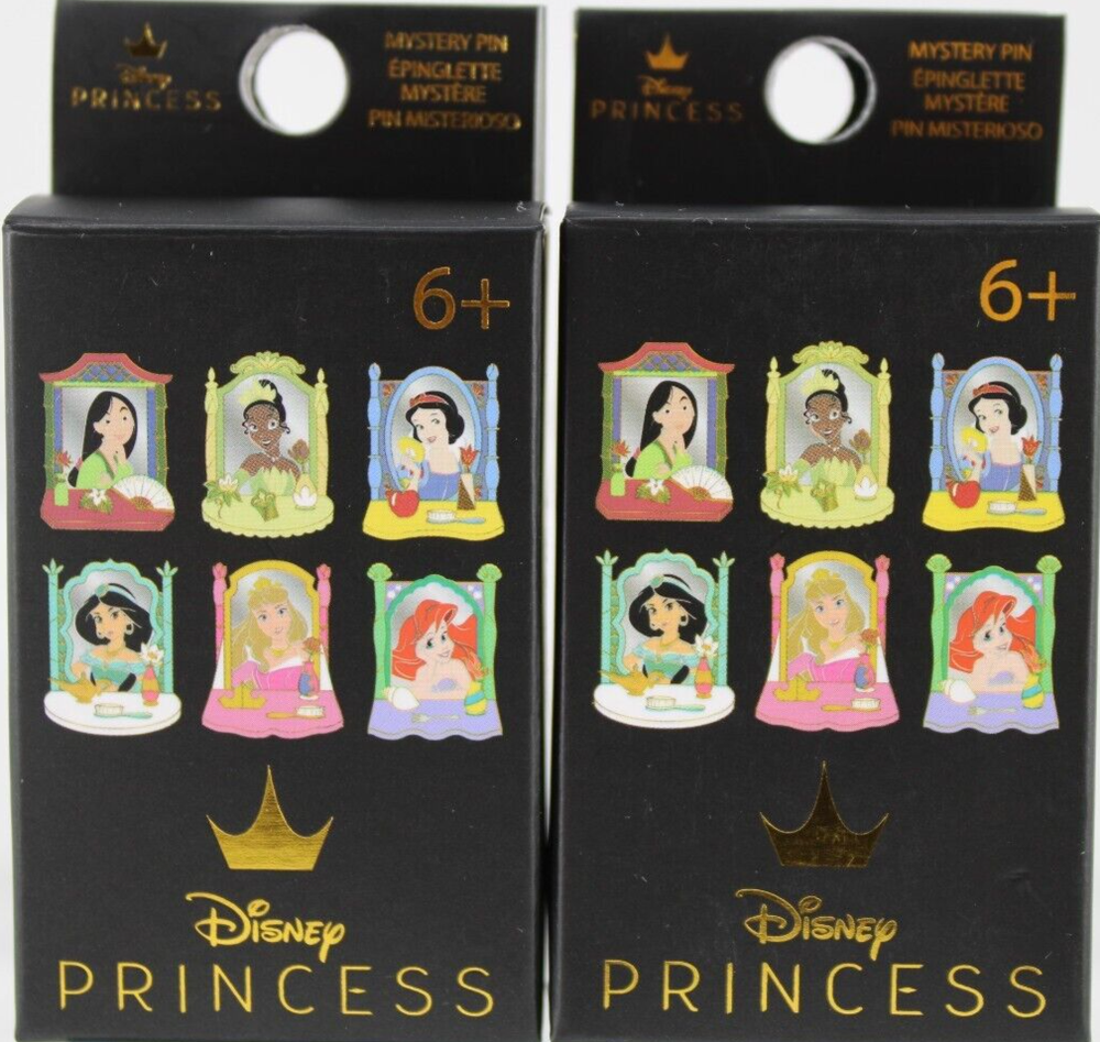 Loungefly Disney Princess Vanity Mirror Enamel Pins Lot Of 2 Blind Boxes Sealed