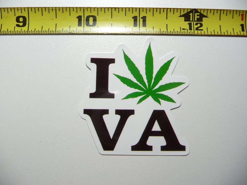 MARIJUANA I LOVE VA VIRGINIA DECAL STICKER 420 FAN REEFER