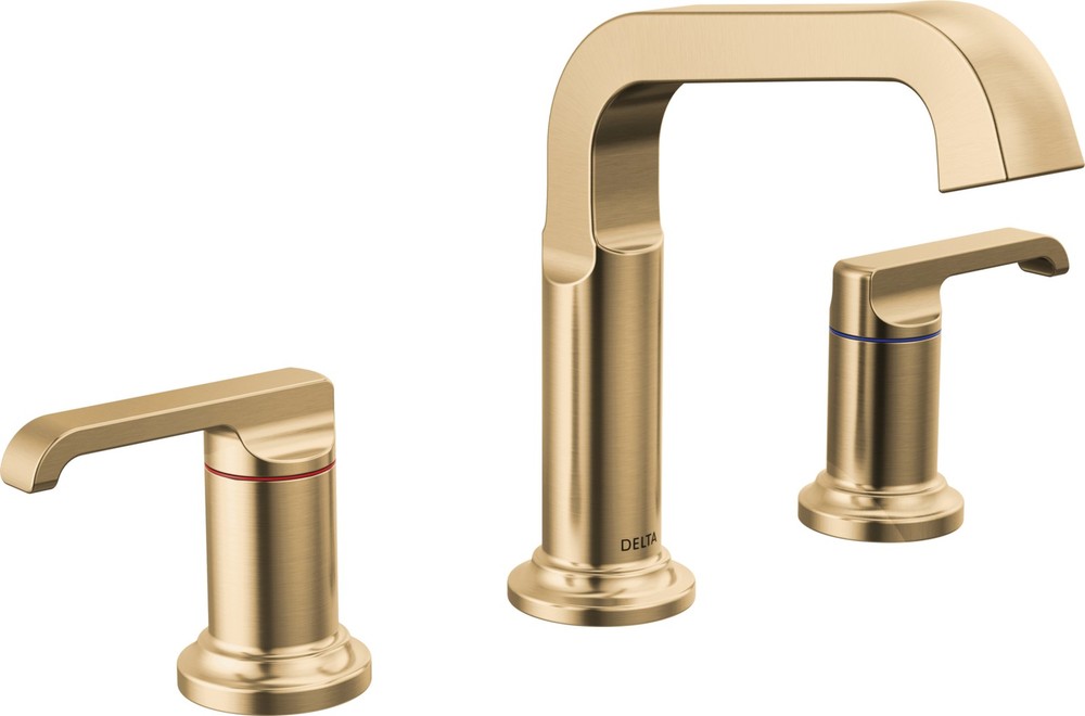 Delta 35589-DST Tetra 1.2 GPM Widespread Bathroom Faucet - Lumicoat Champagne