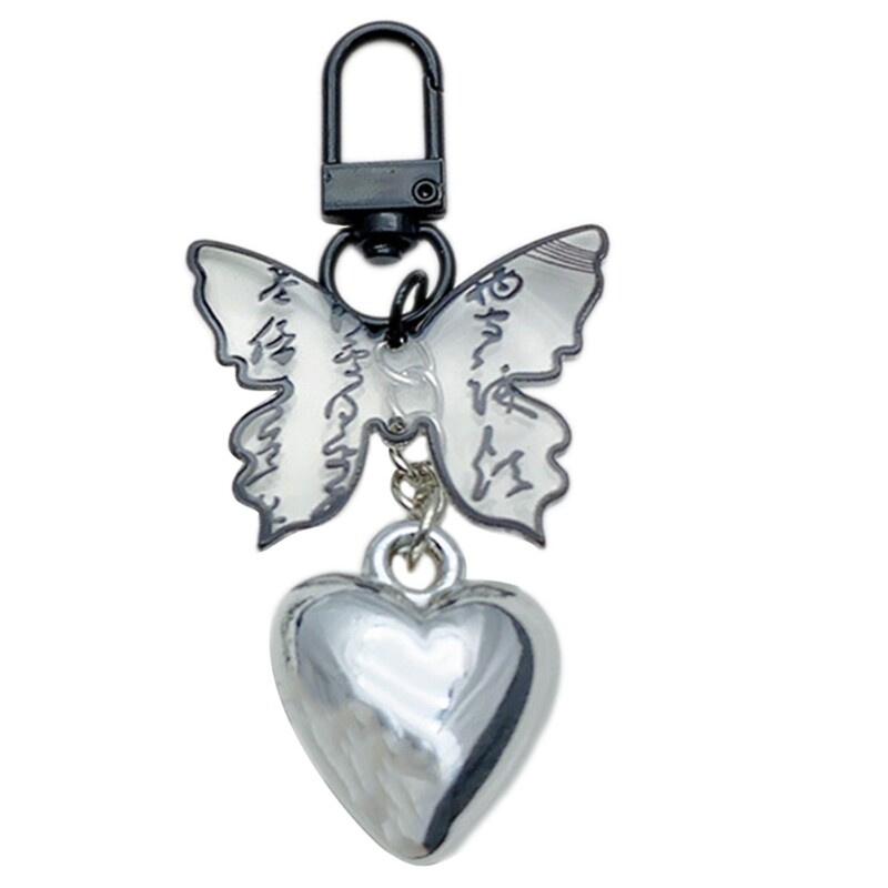 Butterfly Keychains Heart/Water Drop Pendant Phone Strap Accessory