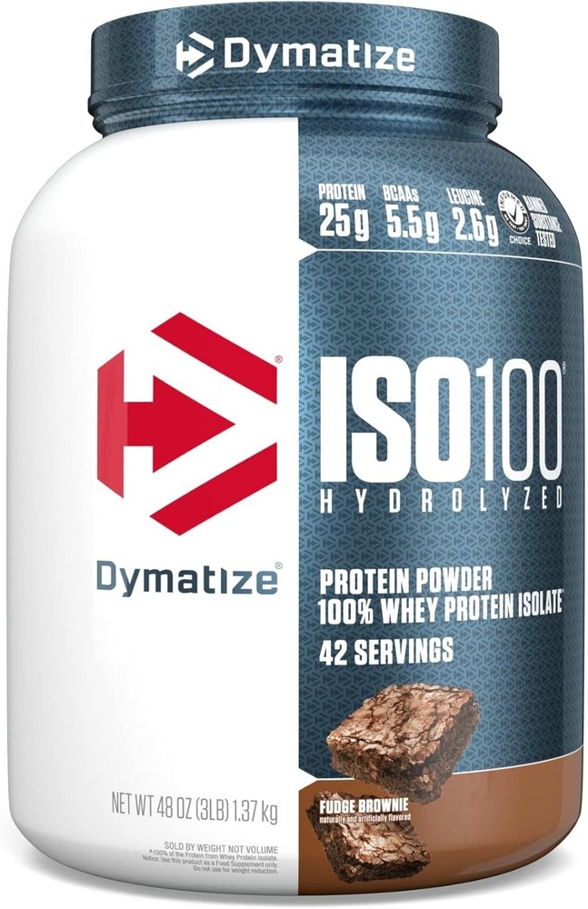 Dymatize ISO100 Whey Protein Isolate Powder Fudge Flavor 42 Servings